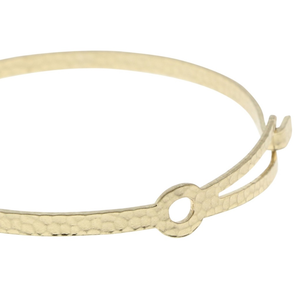 Lydell beaten gold bangle with decorative clasp